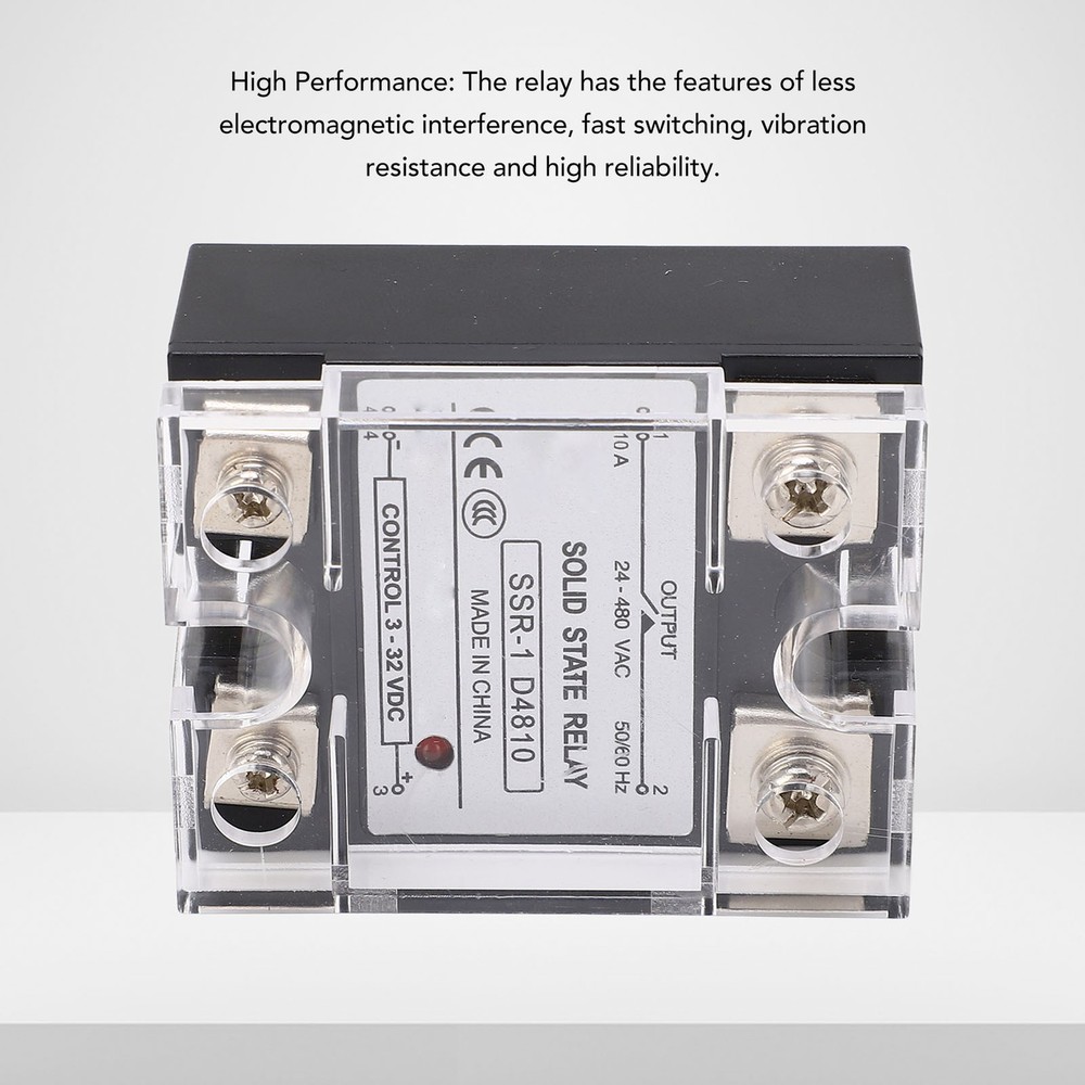 10A Solid State Relay DC Control Semiconductor Relay Module 24-480VAC Part
