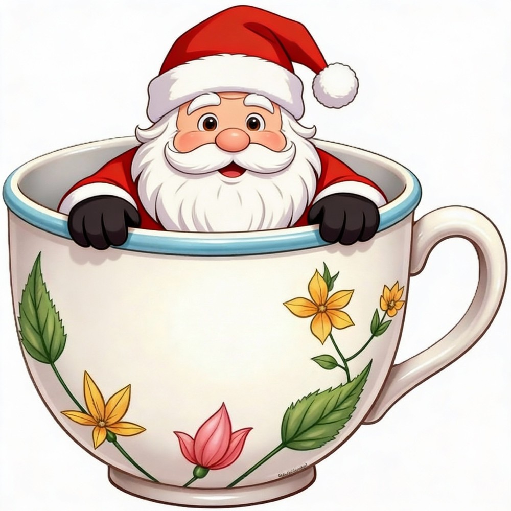 30 Custom Coffee Cup Santa Personalized Address Labels