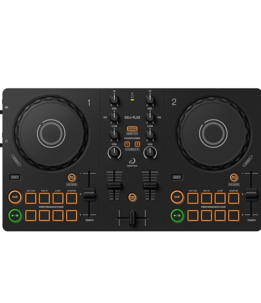 AlphaTheta DDJ-FLX2 Compact 2-Ch Smartphone Tablet PC/Mac DJ Controller