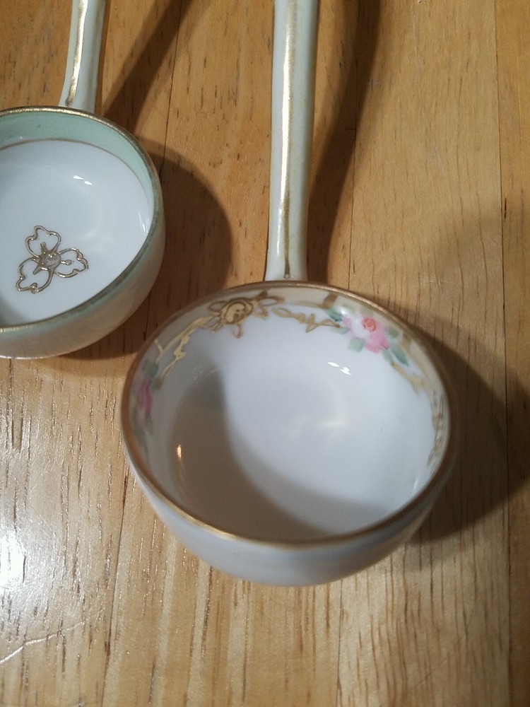 Two Nippon Hand Painted Mini Ladles