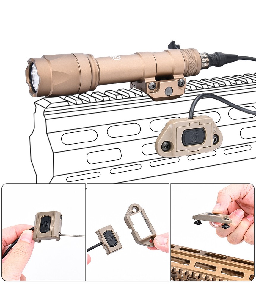 HuntingTactical M300 M600 Flashlight ModButton Remote Switch Airsoft Torch Light