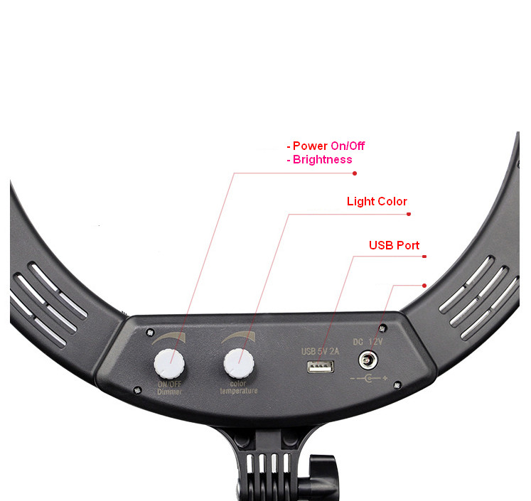 Fodoto 14" LED BiColor Dimmable Ring Light with 7' Stand & Remote Control