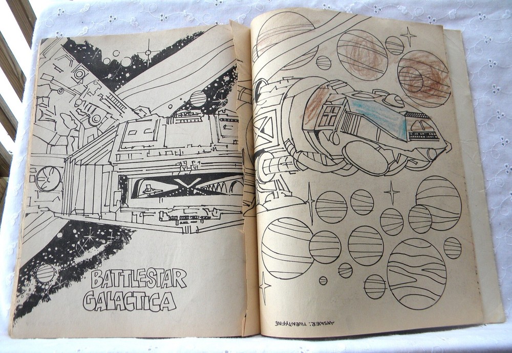 Battlestar Galactica Interstellar Activity Book 1978 Commander Adama Cap Apollo