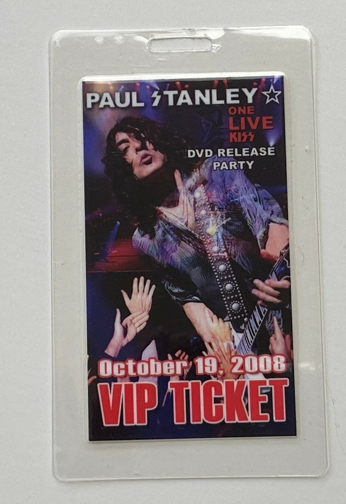 KISS Laminate Pass PAUL STANLEY VIP Ticket Solo Live DVD Concert Party 2008