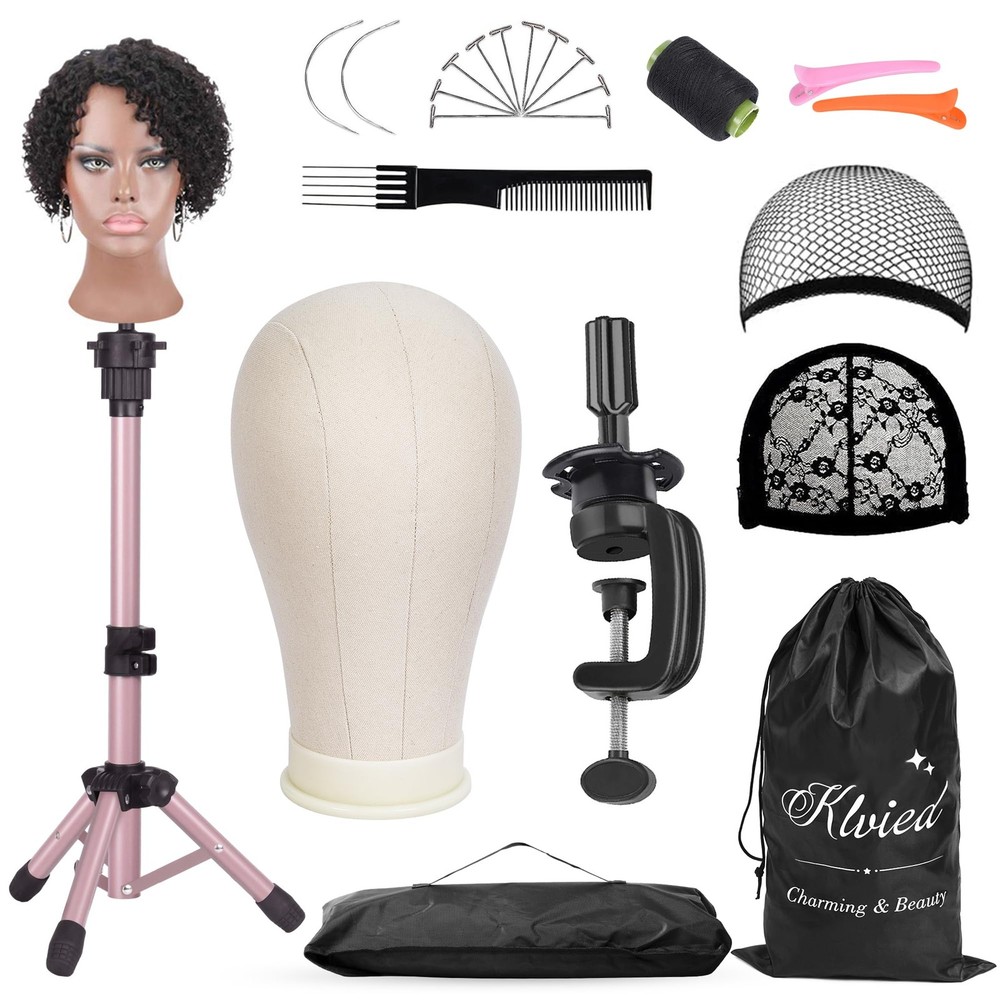 Mannequin Stand with Head for Desktop, Rose Golden