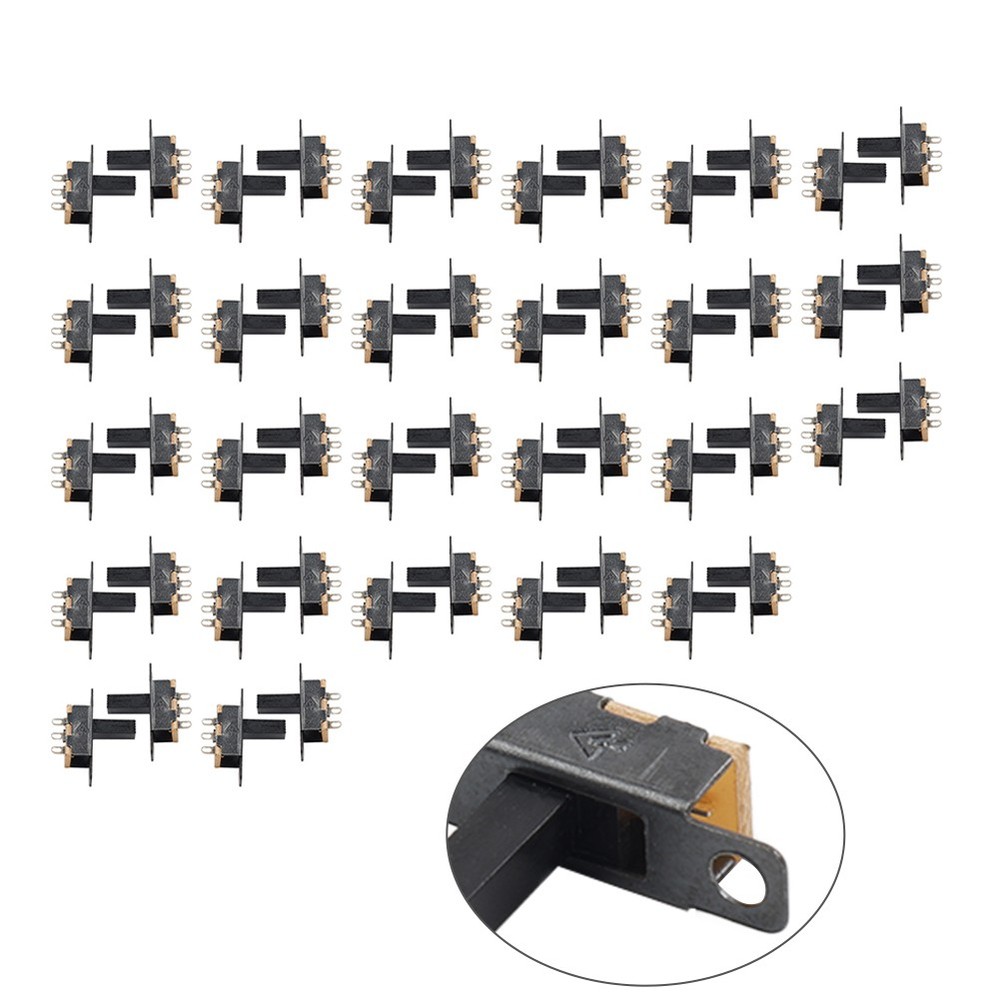 50Pcs 8mm Vertical Slide Switch SPDT 2 Position 3 Terminals PCB Panel Latching