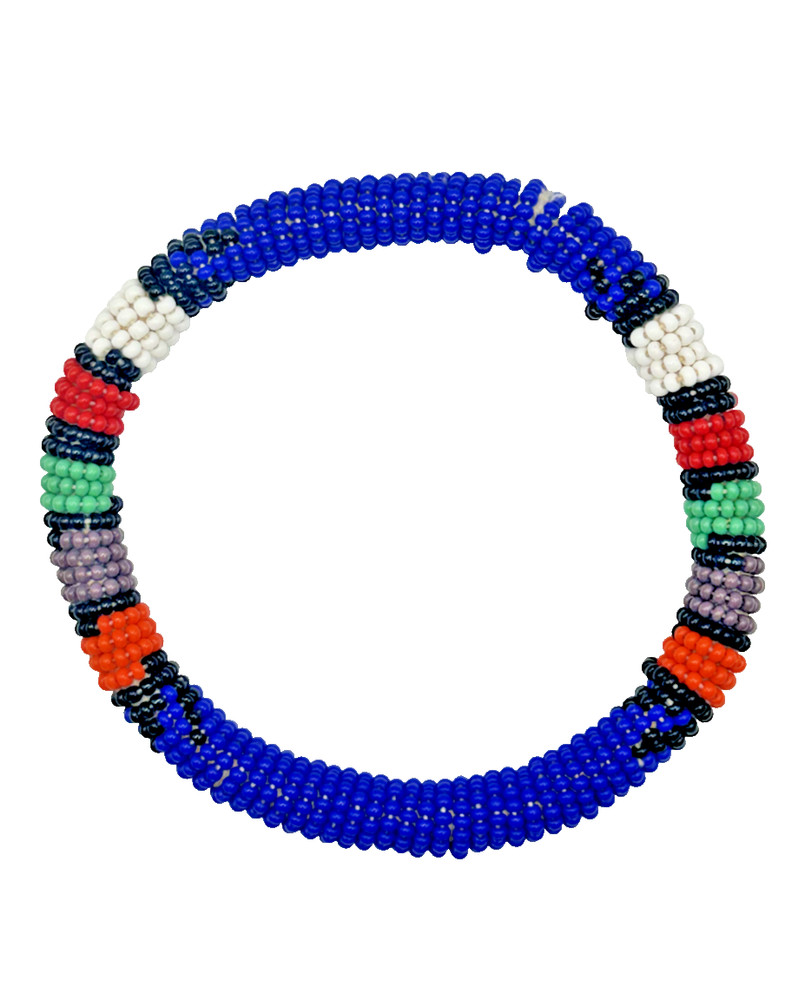 Multicolor Beaded Round Bangle – Stackable Boho Style With Vibrant Charm