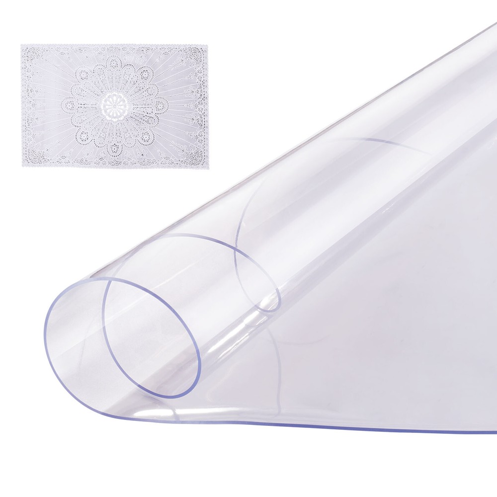 Uimoso PVC Table Protector 42 Inch Round Clear Plastic Desk Protector 2mm Thick