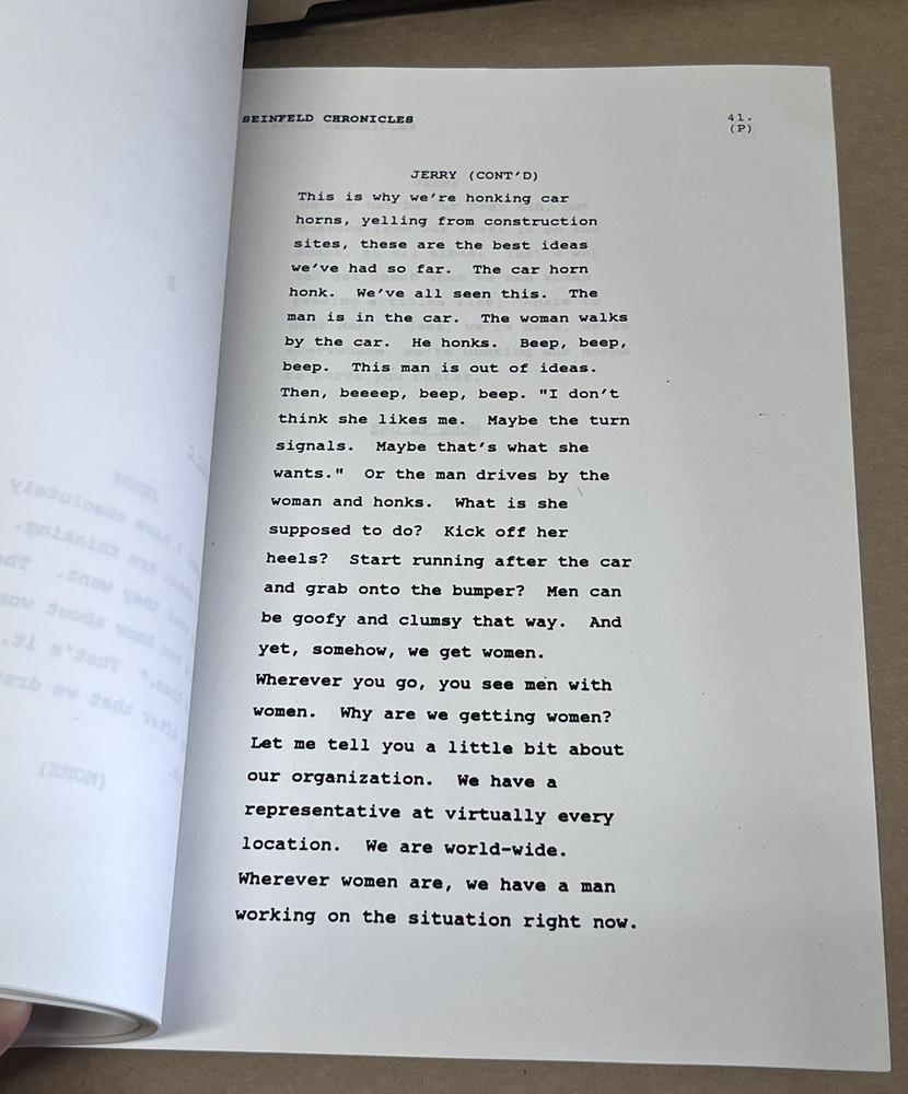 The Seinfeld Chronicles Pilot 1st Episode Original TV Sitcom Script Larry David