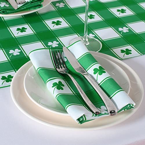 St.Patrick's Day Rectangle Table 102" x 60" (Rectangular) Shamrock Plaid