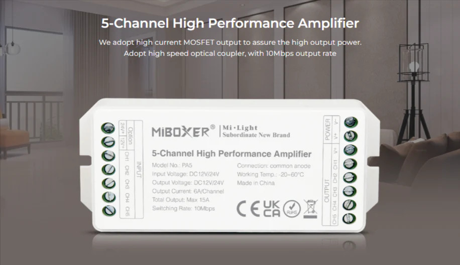Miboxer 5-Channel High Performance Amplifier
