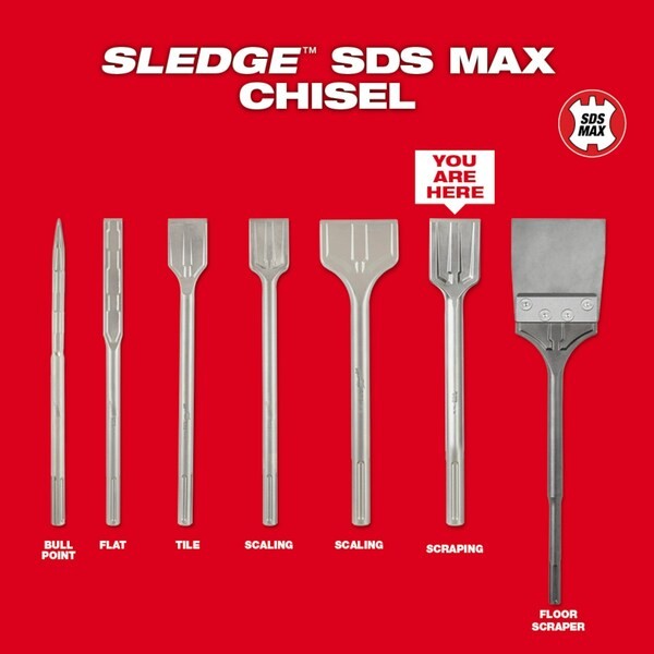Milwaukee Tool 48-62-4089 Sds-Max Sledge Scraping Chisel