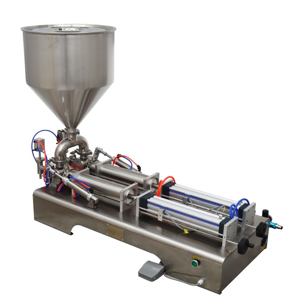 Pneumatic Paste Liquid Dual Purpose Filling Machine Two Nozzle 100-1000ML 110V