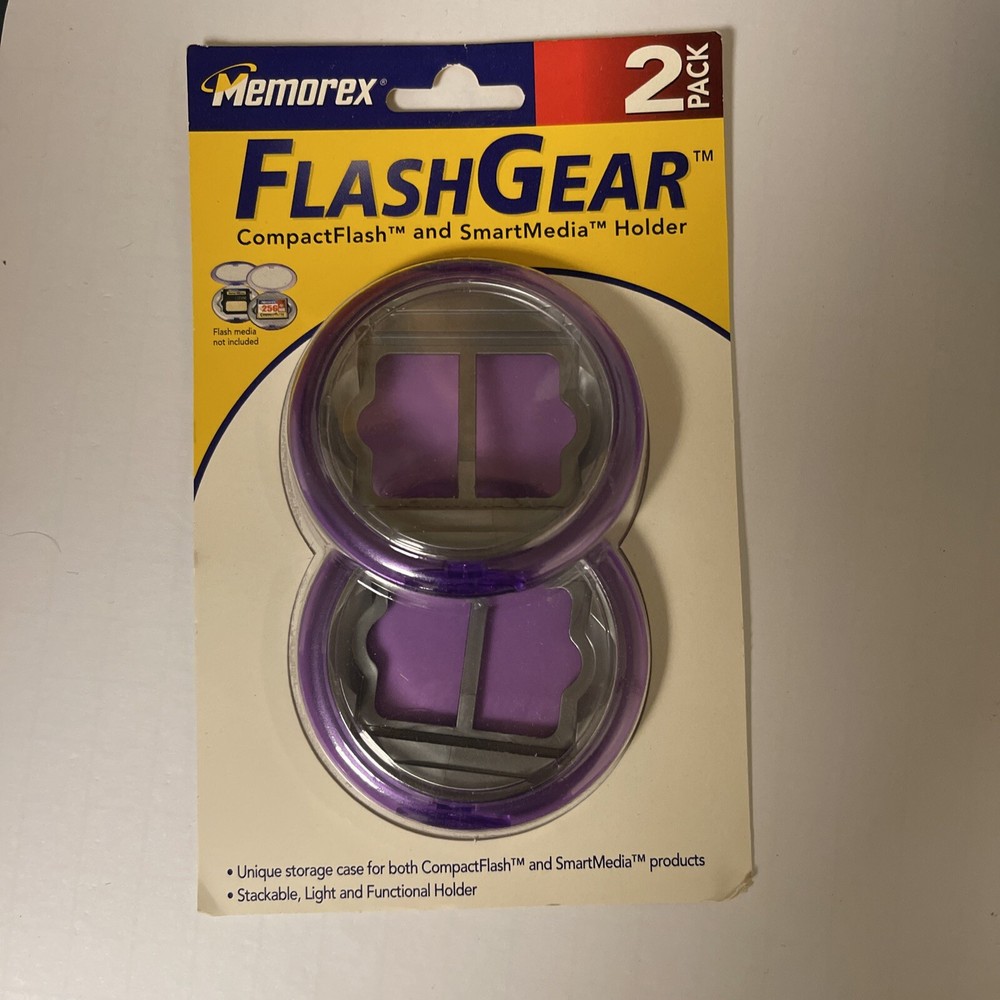 MEMOREX FlashGear CompactFlash & SmartMedia Memory Card Holder Portable (2 Pack)
