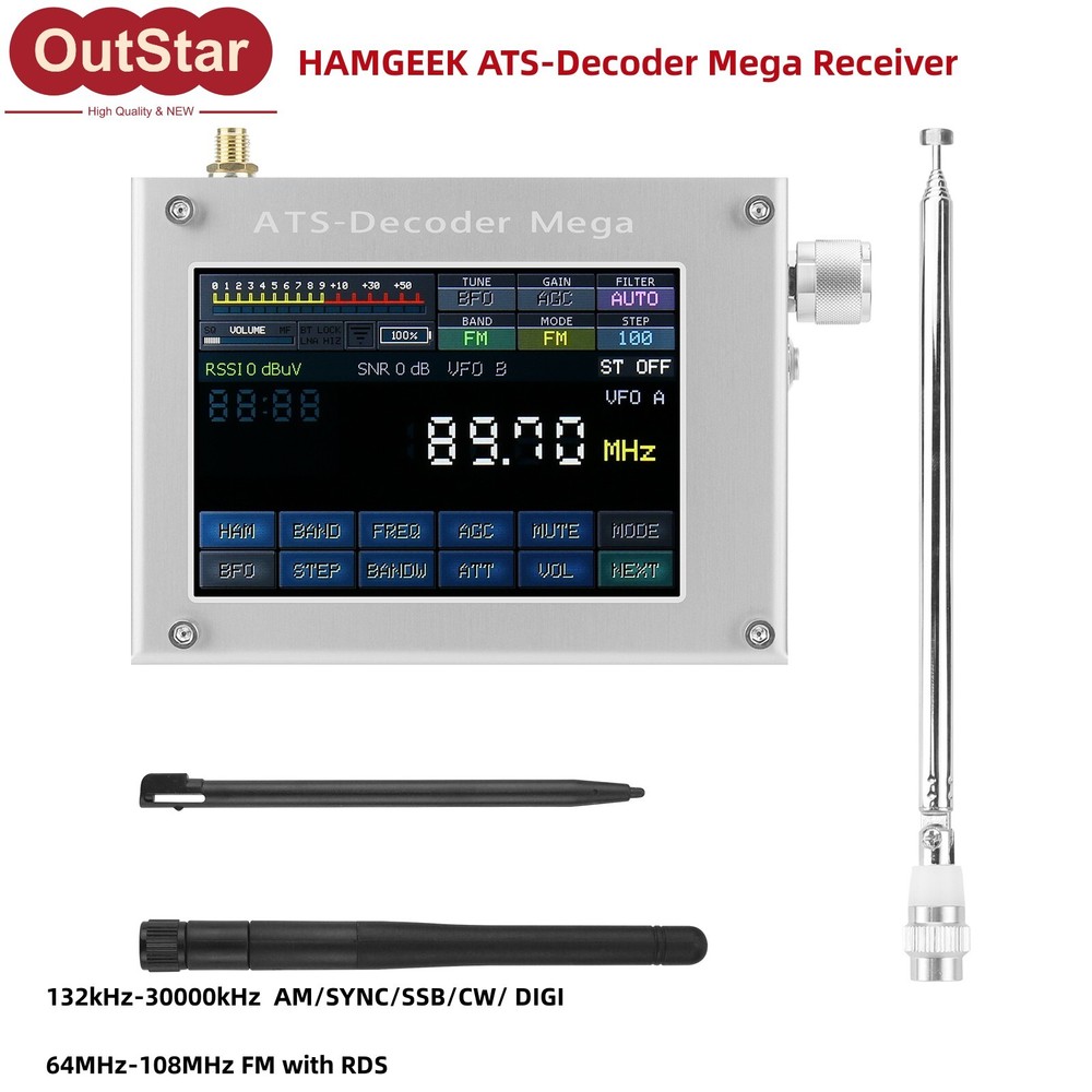 HAMGEEK ATS-Decoder Mega SDR Radio AM FM SYNC SSB CW DIGI Receiver Upgraded #sz
