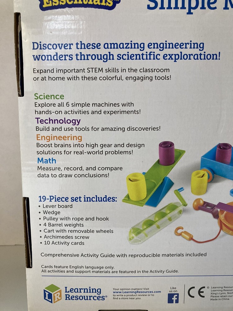 Learning Resources Simple Machines Activity Set STEM 19 Piece Set Complete Age5+