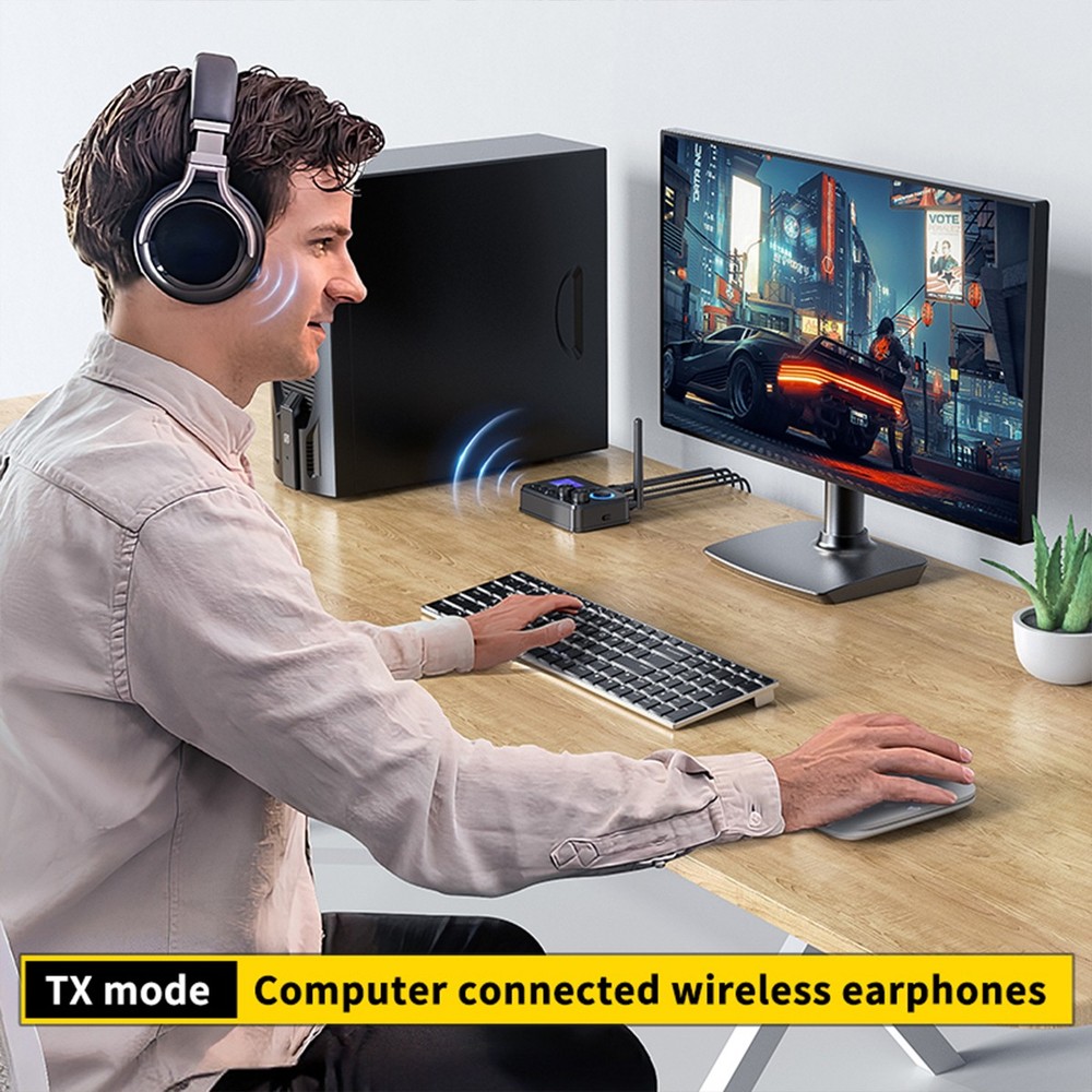 RX/TX Bluetooth 5.4 Transmitter Receiver 3.5mm AUX TV Home Stereo Audio Adapter