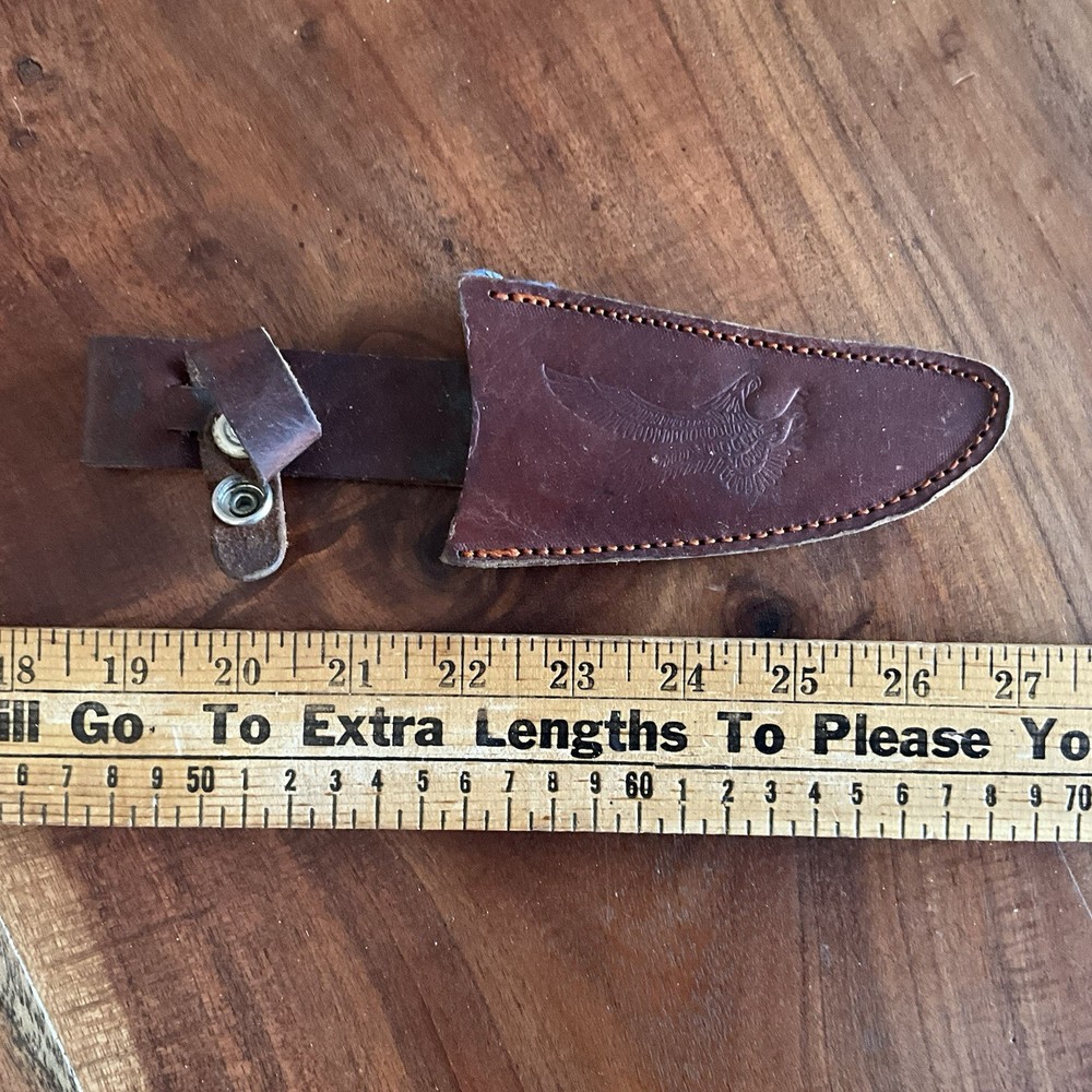 Vintage Leather Fixed Blade Knife Sheath ONLY NO KNIFE Tooled Eagle