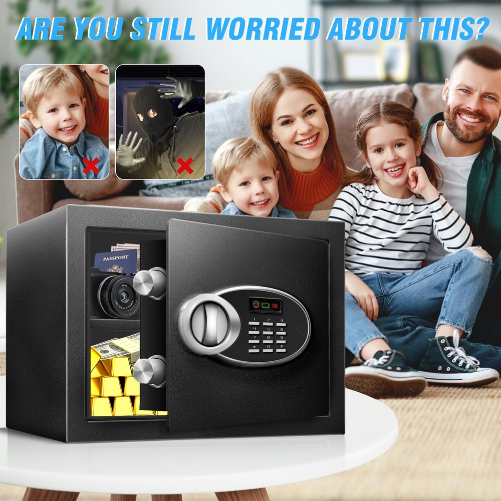 1.8 Cu Ft Safe Box Fireproof Waterproof for Documents - Steel Security Personal
