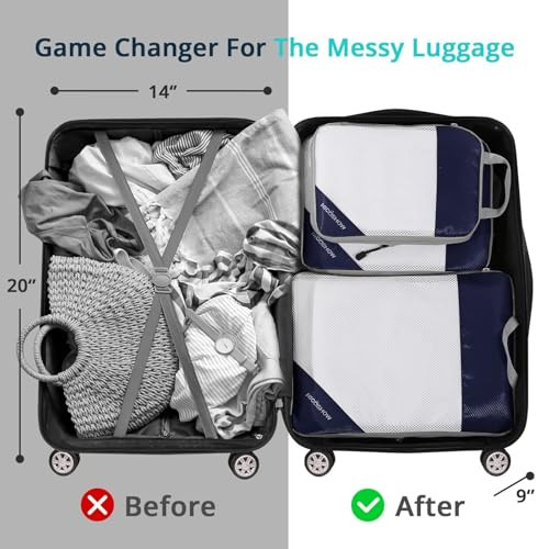 3 Set Compression Packing Cubes, Packing Cubes for Travel Compression,