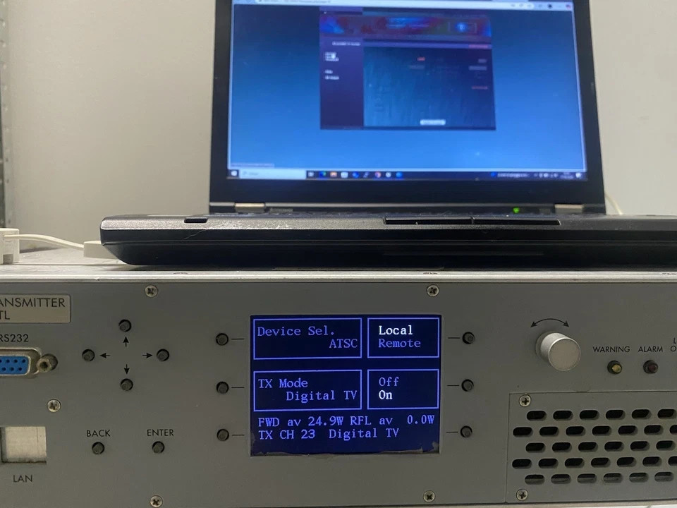 BROADCAST TV TRANSMITTER DVB-T /ATSC / ANALOG EUROTEL ETL 3100 25W Full Tested