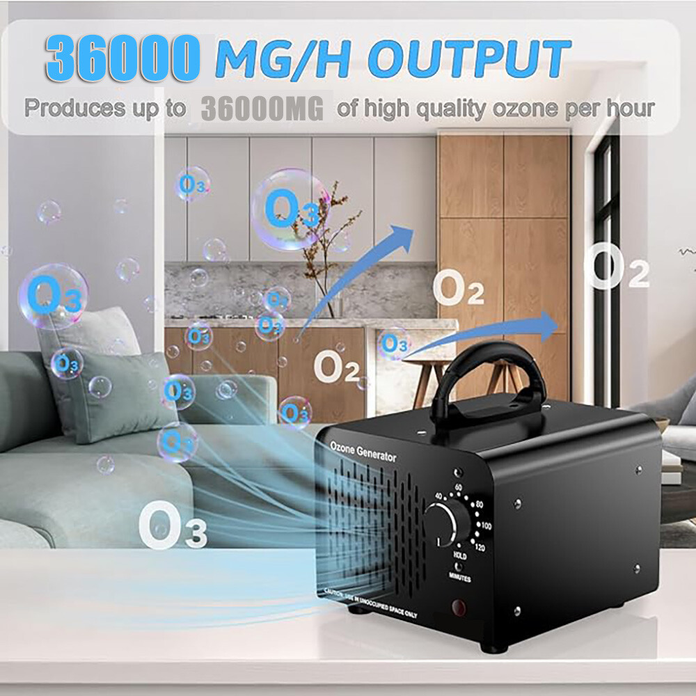 36000mg/h Ozone Generator Machine Air Purifier Ionizer Ozonator Timer for Home