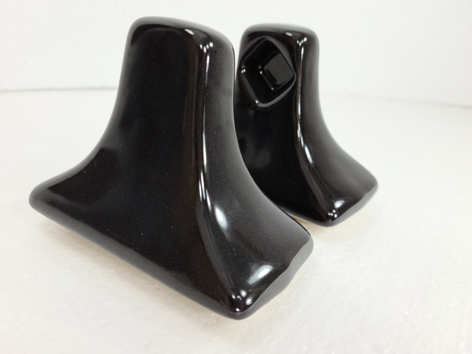 Black Ceramic Towel Bar Rod Rack Post Holder Brackets Mid Century Modern Retro