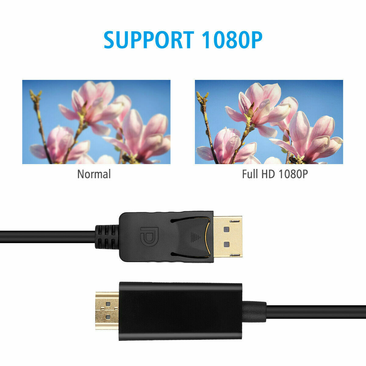 6FT Display Port DP to HDMI Cable Adapter Converter Audio Video PC HDTV 1080P US