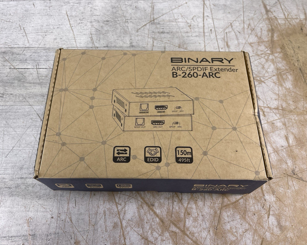 BINARY B-260-ARC AUDIO RETURN EXTENDER FOR HDMI ARC & SPDIF IN - (NEW-OPEN BOX)