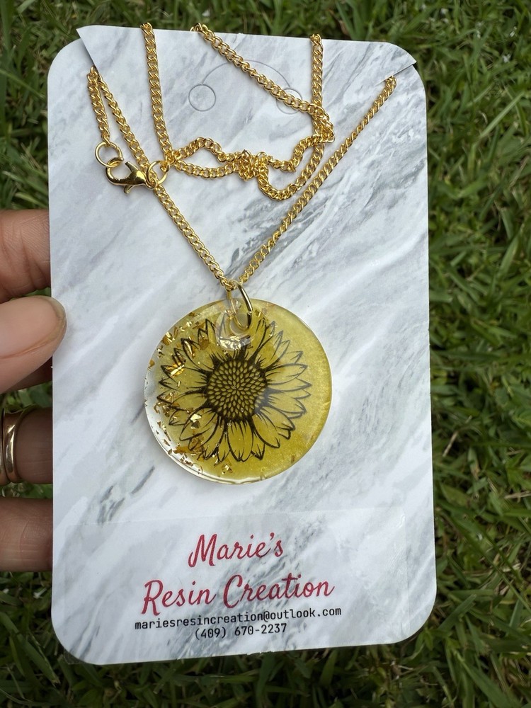 Sunflower Earring & Necklace Set. customized