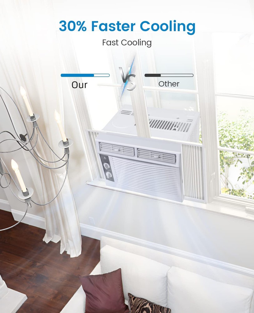 5000 BTU Window Air Conditioner Quiet Window AC Unit Mechanical Controls R32