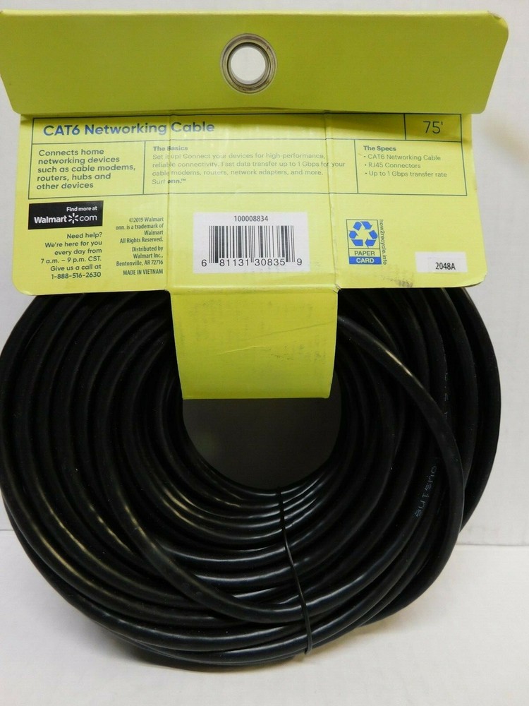 SURF ONN CAT6 NETWORKING CABLE-75 FT