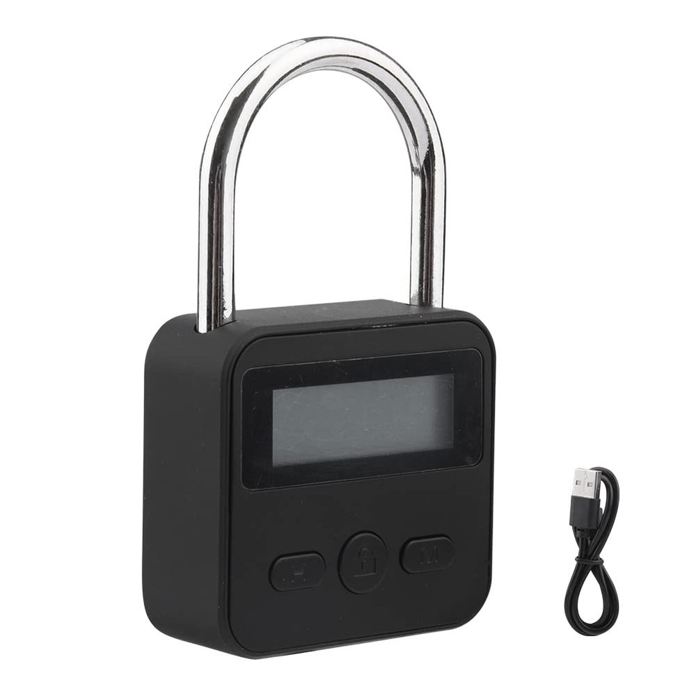 Metal Timer Lock - 99 Hours Max Timing, USB Rechargeable Timer Padlock with L...
