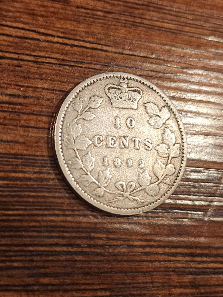 1892 Canada 10 Cents Silver Coin