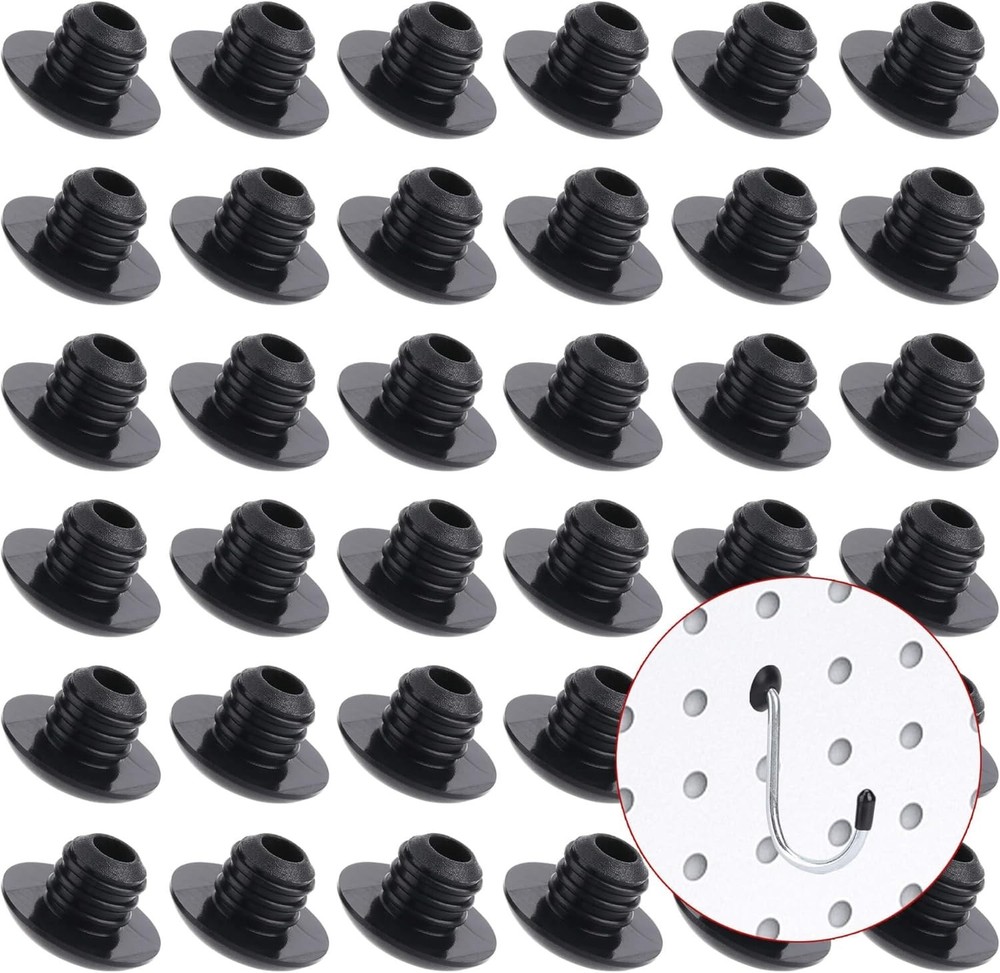Pegboard Hook Locks, for Stopping Hooks from Falling Off, 60PCS, Black