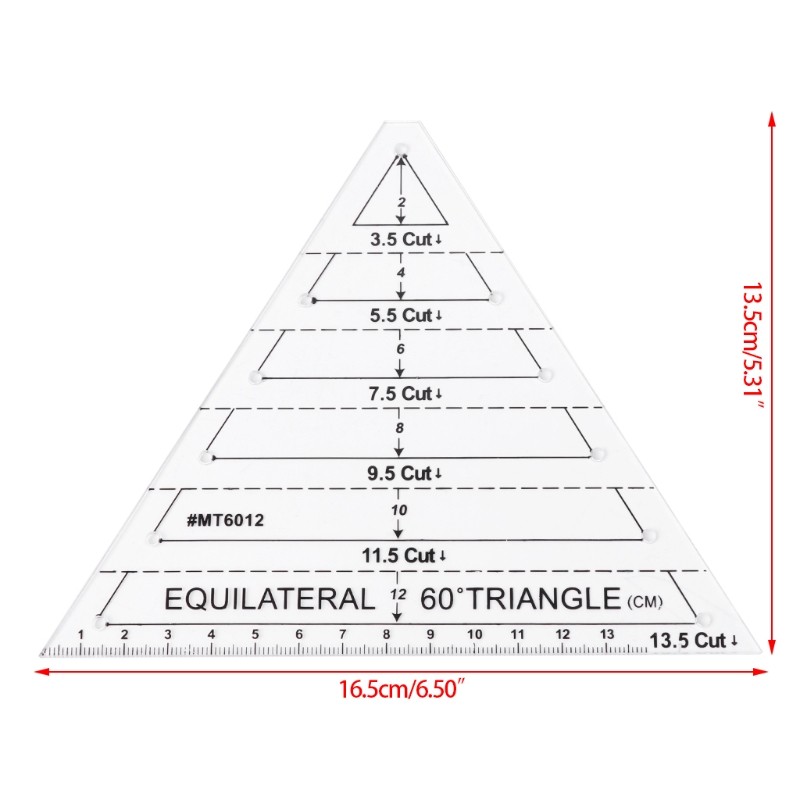 Equilateral for Triangle Sewing Ruler Drawing Drafting MeasureTemplate DIY Cloth