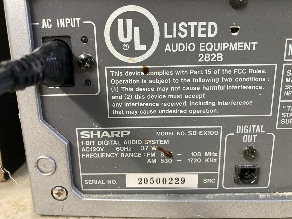 Sharp SD-EX100 1Bit Digital Audio System, CD Player/Receiver*Very Good!*