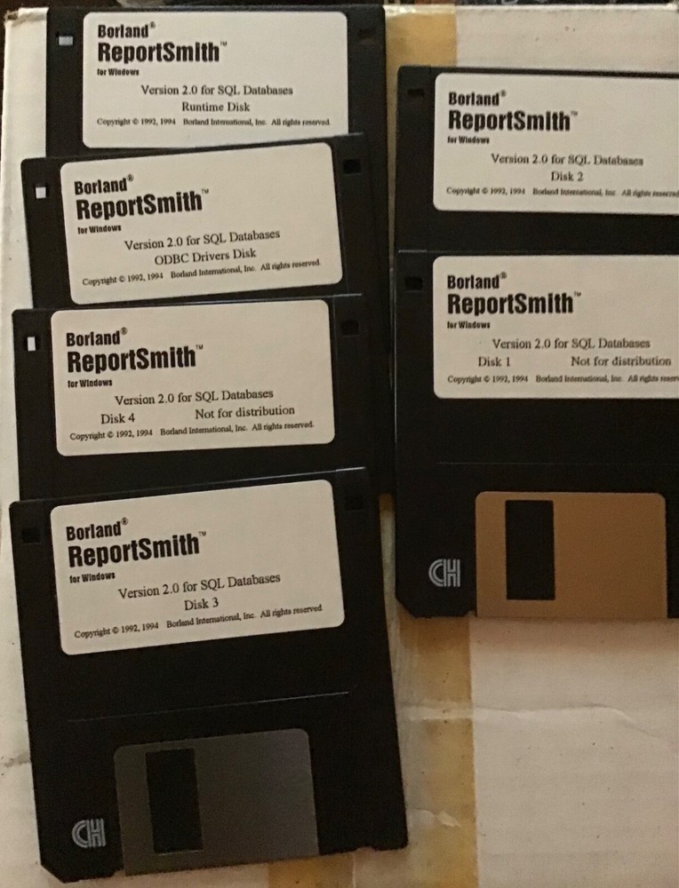 Borland ReportSmith for Windows Version 2.0 - 3.5” disks Vintage Software