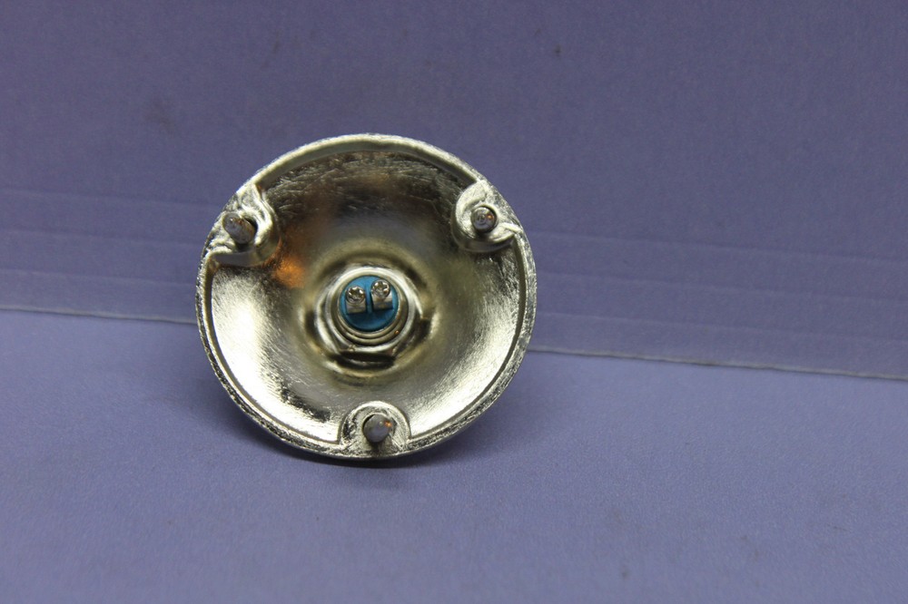 Custom Nickel Plated Doorbell Button with Unique Easy Push ORANGE Button
