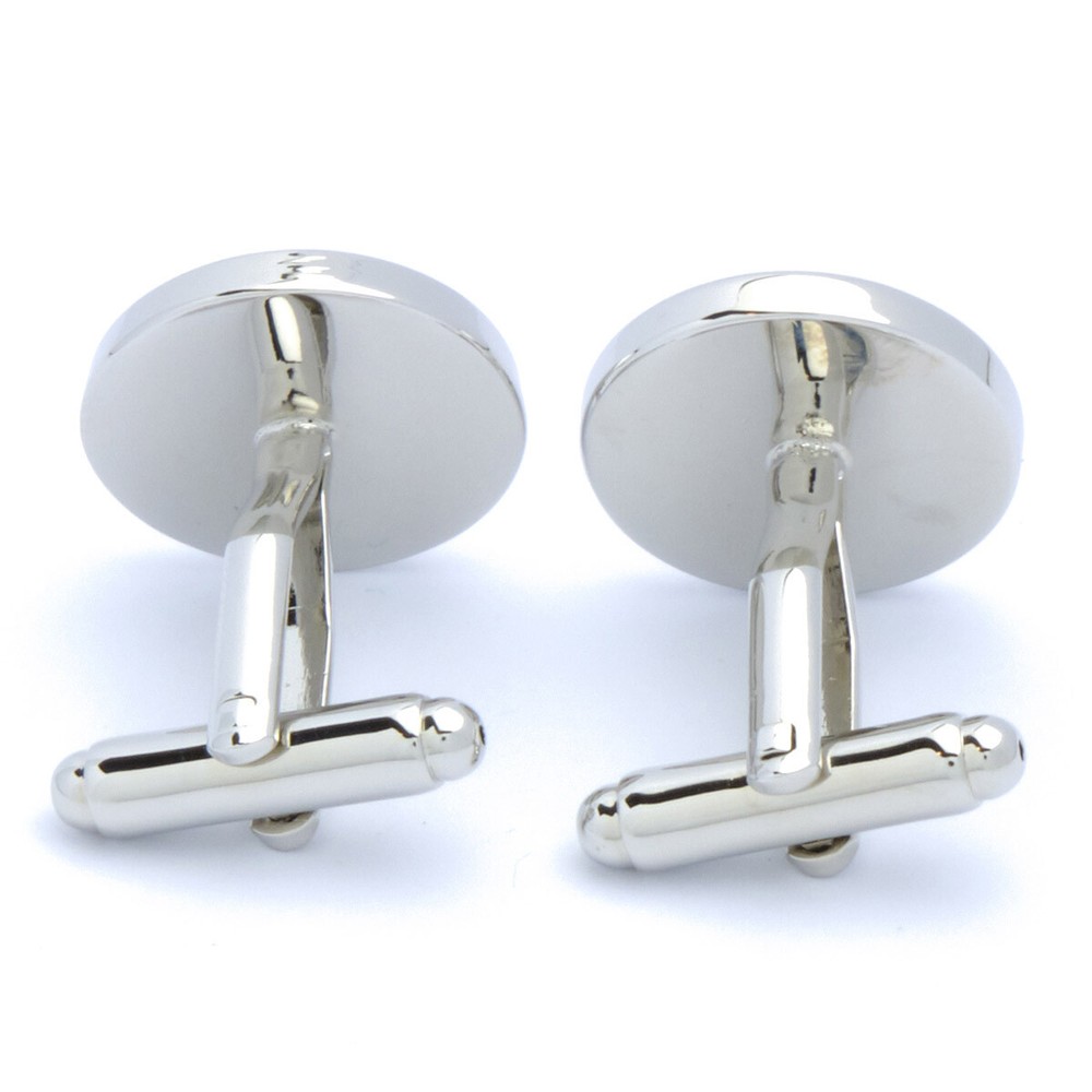 Cufflinks - Red Round with White Stone