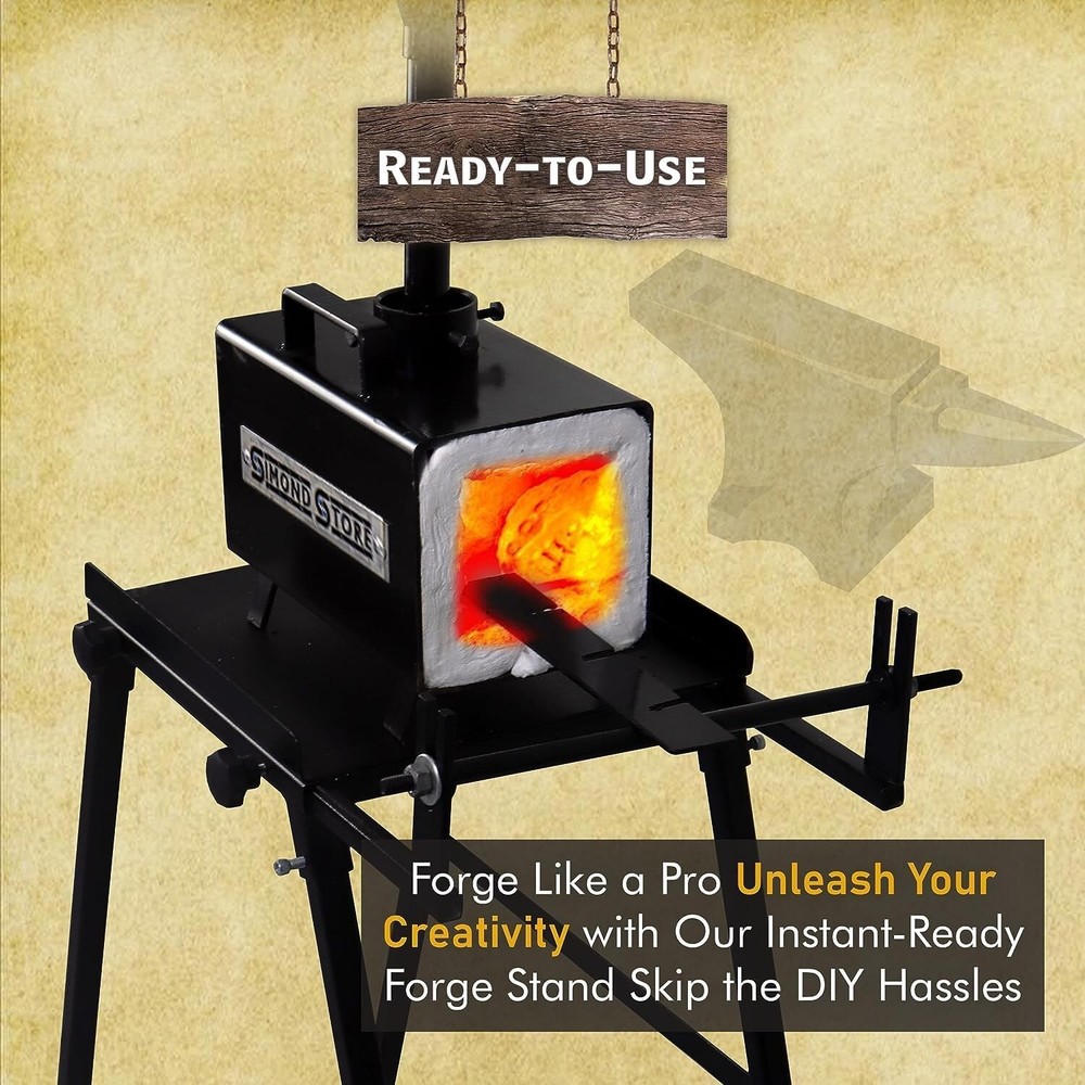 Blacksmith Forge Kit Stand - 12" - Forge Starter Kit Stand For All Single Burner