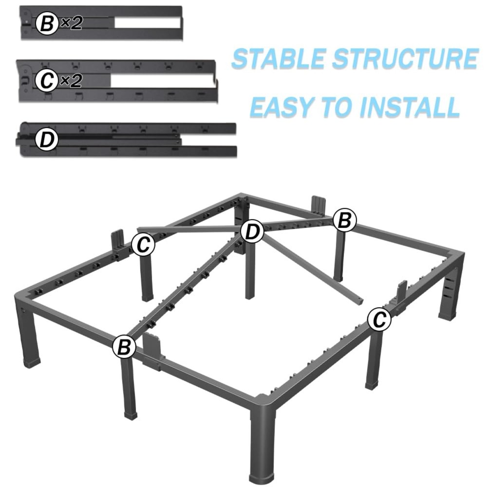 FUIOBYVV 12 Inch Full Metal Platform Bed Frame
