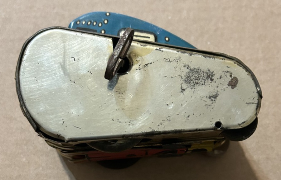 1950's Mechanical SUPERMAN TURNOVER TANK Marx Tin Wind-Up w ORIGINAL BOX RARE