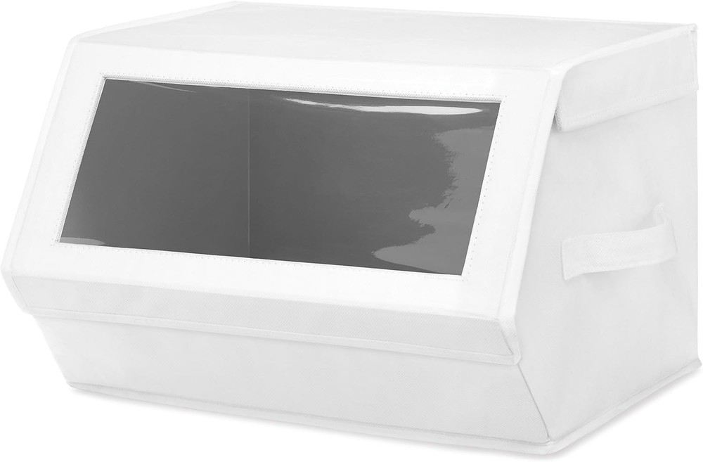 Stackable Window Storage Box White 14 L x 15 W x 10 H