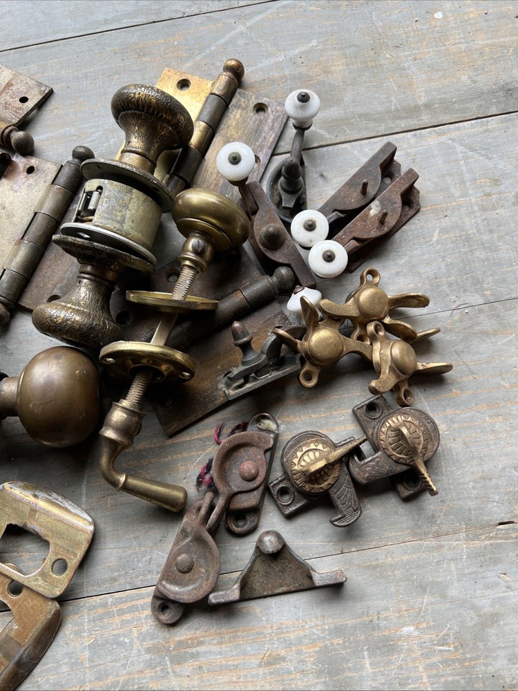 Vintage Door Hardware And Knobs Bronze Brass Iron Mixture