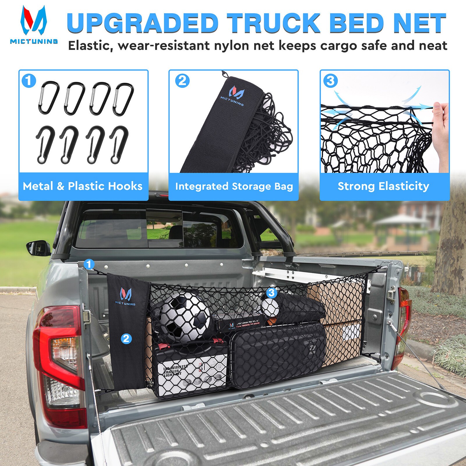 Truck Bed Cargo Net Truck Bed Storage Net Organizer Envelope Cargo Net Elastic