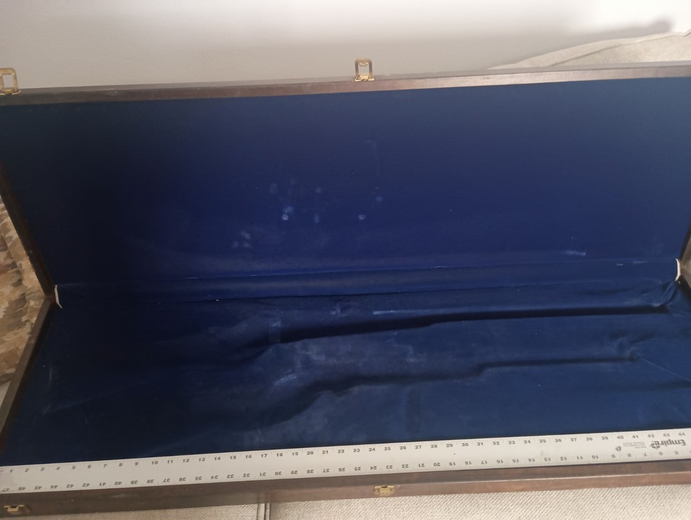 Gun Display Hardwood Case, Solid Construction And Storage. 48" Inches Long