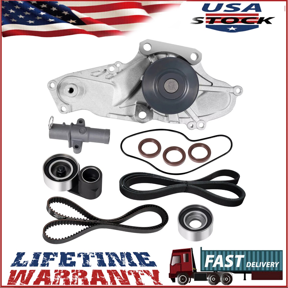 Timing Belt Water Pump Kit Fit For Honda Accord Odyssey Pilot  Ridgeline 3.5L