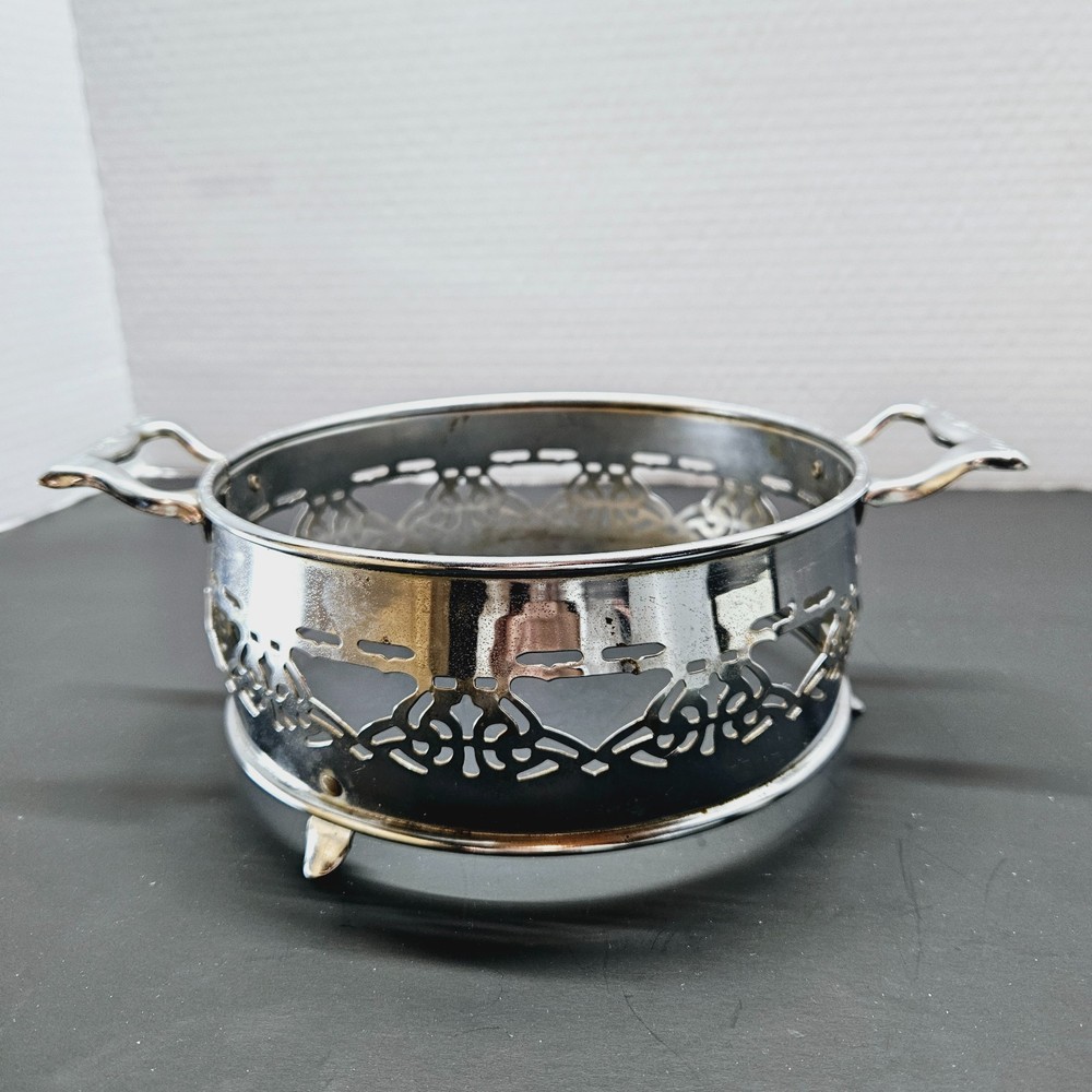 Vintage Silver Plated (?) Casserole Dish Holder/Serving Stand 6.5"