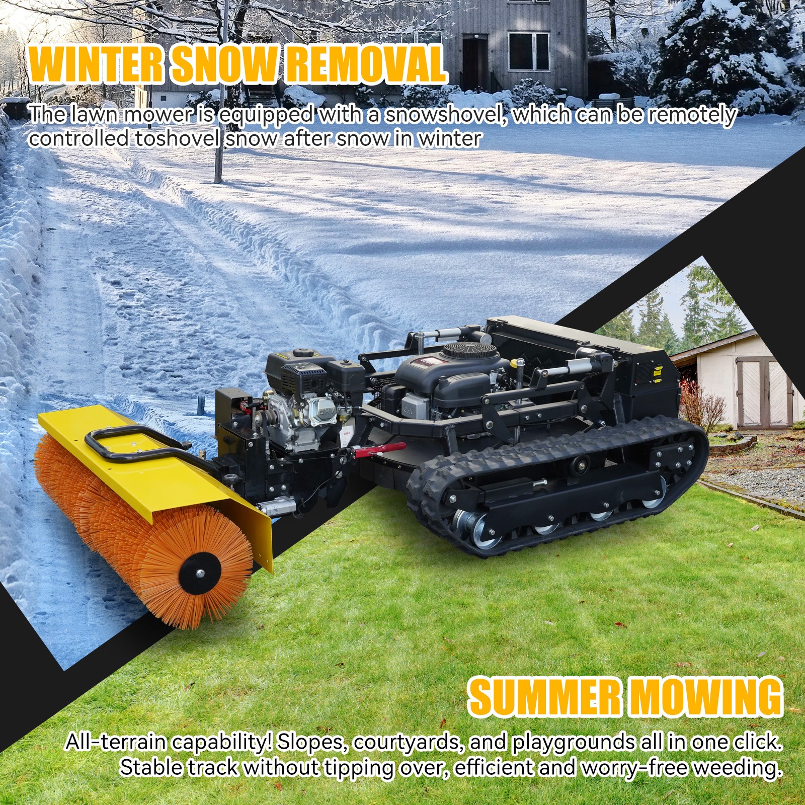 51-inch remote-controlled snow sweeper, electric snow sweeper, lawn mower 22HP